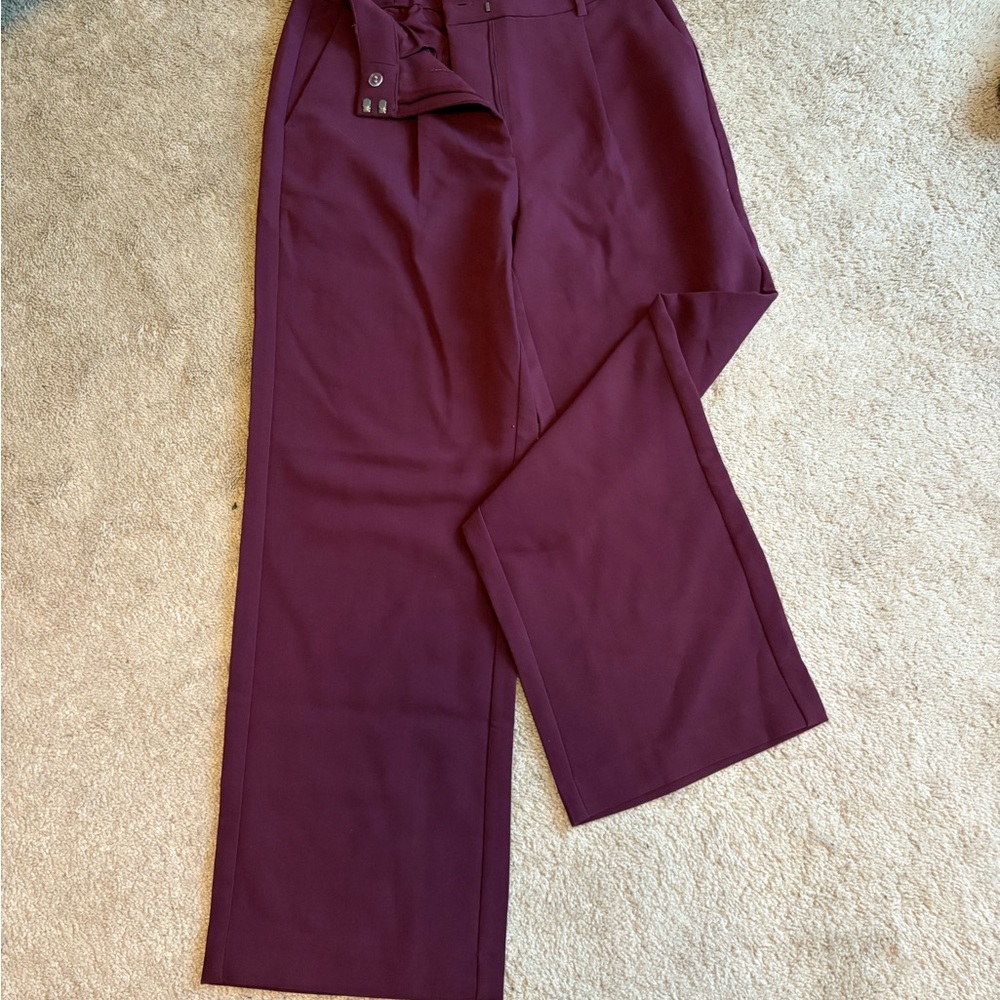 Old Navy Red Wide Leg Pants High-Waisted